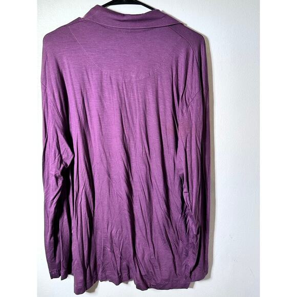 Carroll & Co Purple Beverly Hills Pasadena Long Sleeves Button Up Shirt Size L - Picture 5 of 5